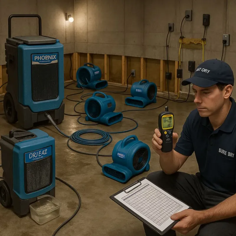 Structural Drying and Dehumidification process in Greensburg, KS